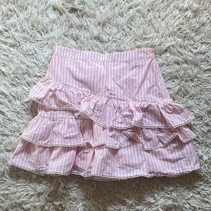 Lovers and friends pink and white stripe skirt